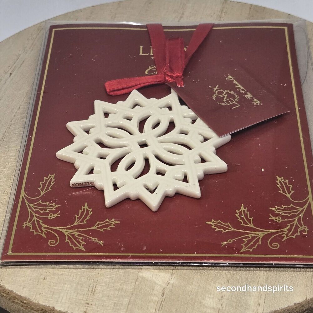 Lenox Charms Pierced Star Snowflake Porcelain Ornament